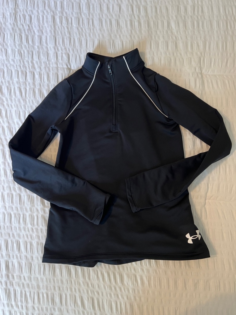 Under Armour Black Quarter-Zip Performance Pullover with White Accents